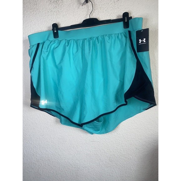 New Women Under Armour Fly 2.0 Running Shorts Green Gym large liner train - Picture 1 of 6